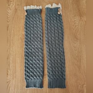 Gray Knitted Leg Warmers